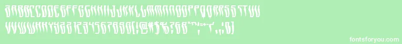 Swordtoothwarp-Schriftart – Weiße Schriften auf grünem Hintergrund