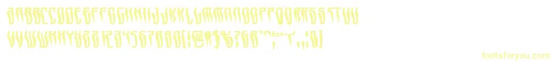 Swordtoothwarp-Schriftart – Gelbe Schriften auf weißem Hintergrund