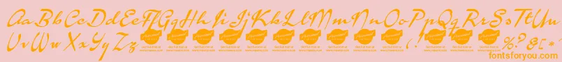 CalendaryhandsPersonalUseOnly Font – Orange Fonts on Pink Background