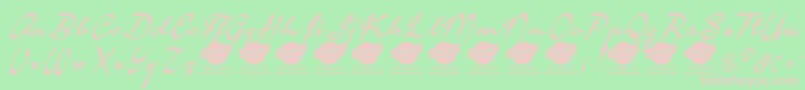 Lisätietoja CalendaryhandsPersonalUseOnly-fontista CalendaryhandsPersonalUseOnly-fontti – vaaleanpunaiset fontit vihreällä taustalla