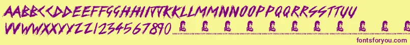 Skid Font – Purple Fonts on Yellow Background