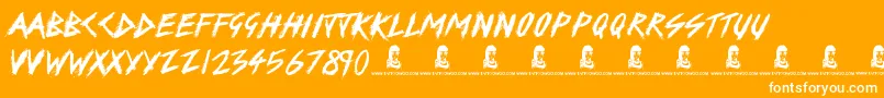 Skid Font – White Fonts on Orange Background