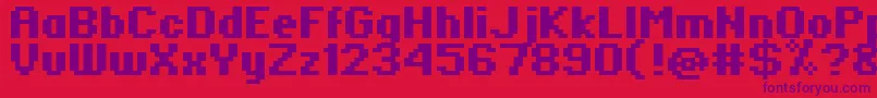 Standard0765 Font – Purple Fonts on Red Background