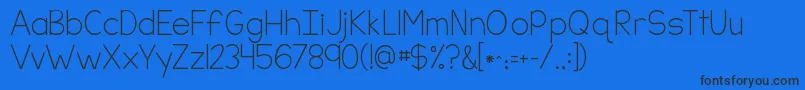Kgpartofme Font – Black Fonts on Blue Background