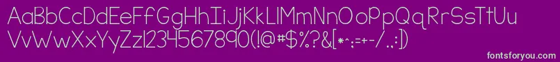 Kgpartofme Font – Green Fonts on Purple Background