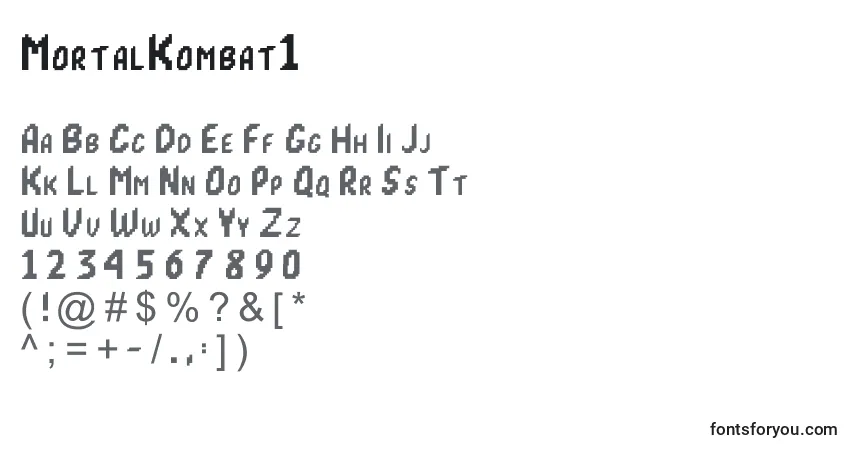 Schriftart MortalKombat1 – Alphabet, Zahlen, spezielle Symbole
