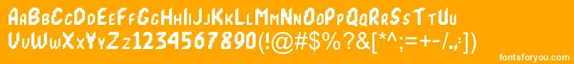 MortalKombat1-Schriftart – Weiße Schriften auf orangefarbenem Hintergrund