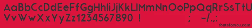 Fonte ModernGrotesk – fontes pretas em um fundo vermelho