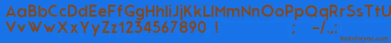 Czcionka ModernGrotesk – brązowe czcionki na niebieskim tle