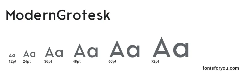 Размеры шрифта ModernGrotesk
