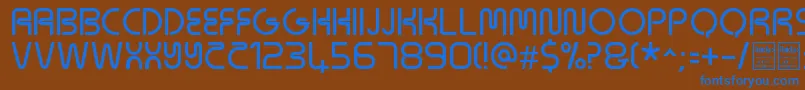 フォントNeonsDemo – 茶色の背景に青い文字