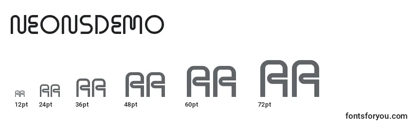 NeonsDemo Font Sizes
