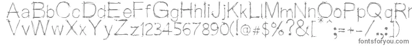 フォントWiredsaji – 白い背景に灰色の文字