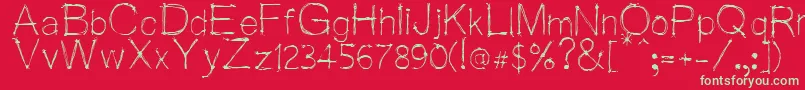 Wiredsaji Font – Green Fonts on Red Background