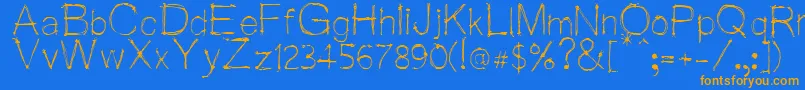 Wiredsaji Font – Orange Fonts on Blue Background