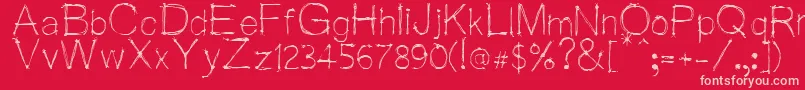 Wiredsaji Font – Pink Fonts on Red Background