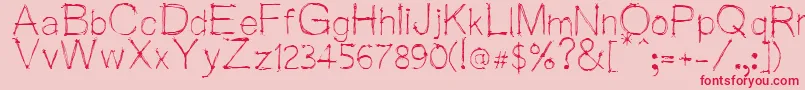 Wiredsaji Font – Red Fonts on Pink Background