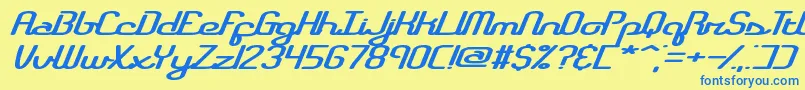 RegistryBrk Font – Blue Fonts on Yellow Background