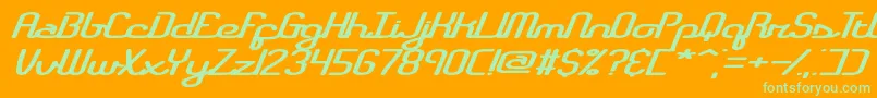 RegistryBrk Font – Green Fonts on Orange Background