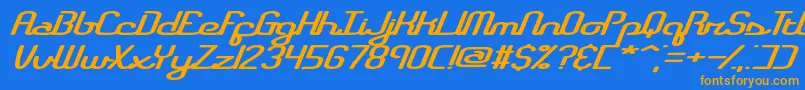 RegistryBrk Font – Orange Fonts on Blue Background