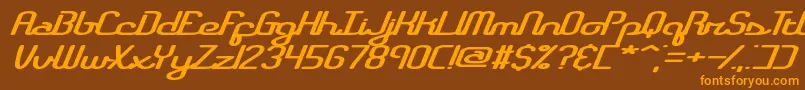 RegistryBrk Font – Orange Fonts on Brown Background