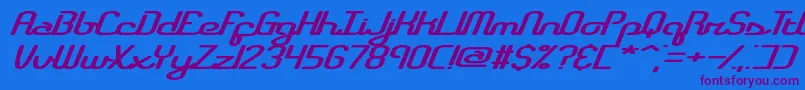 RegistryBrk Font – Purple Fonts on Blue Background