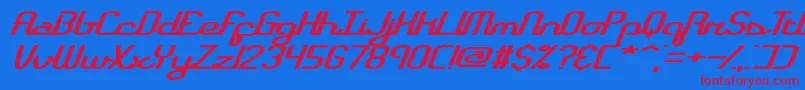 RegistryBrk Font – Red Fonts on Blue Background