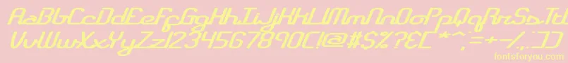 RegistryBrk Font – Yellow Fonts on Pink Background