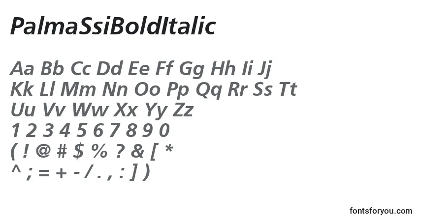 Schriftart PalmaSsiBoldItalic – Alphabet, Zahlen, spezielle Symbole