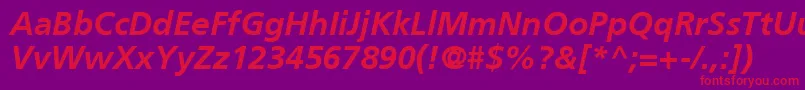 PalmaSsiBoldItalic Font – Red Fonts on Purple Background