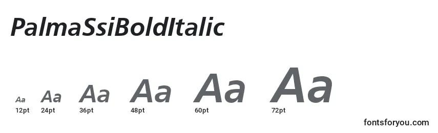 Размеры шрифта PalmaSsiBoldItalic