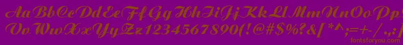 Weitere Informationen zur Scripbit-Schriftart Scripbit-Schriftart – Braune Schriften auf violettem Hintergrund