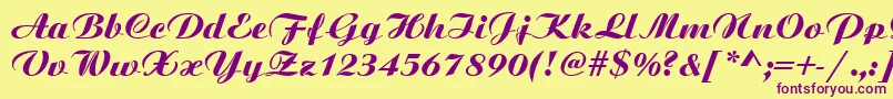 Scripbit Font – Purple Fonts on Yellow Background
