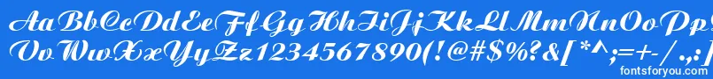 フォントScripbit – 青い背景に白い文字