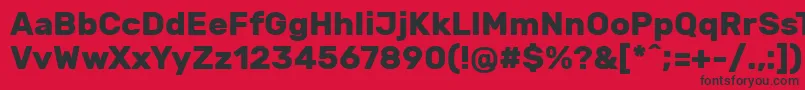RubikBold-fontti – mustat fontit punaisella taustalla