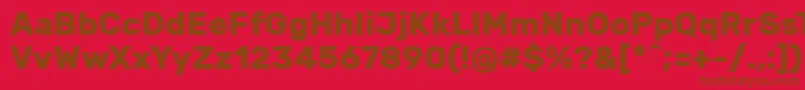 フォントRubikBold – 赤い背景に茶色の文字