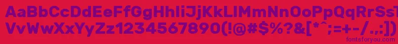 RubikBold-Schriftart – Violette Schriften auf rotem Hintergrund