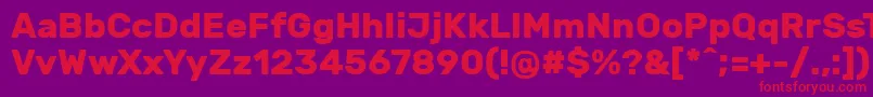 フォントRubikBold – 紫の背景に赤い文字