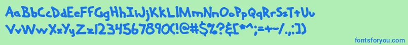 Handmeds Font – Blue Fonts on Green Background