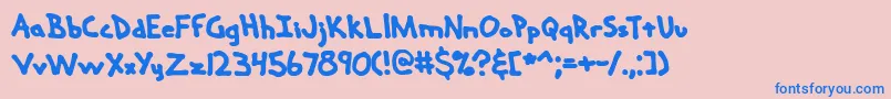 Handmeds Font – Blue Fonts on Pink Background