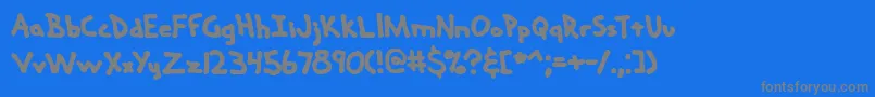 Handmeds-Schriftart – Graue Schriften auf blauem Hintergrund