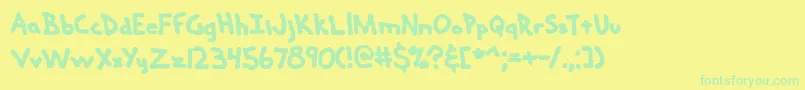 Handmeds Font – Green Fonts on Yellow Background