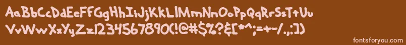 Handmeds Font – Pink Fonts on Brown Background