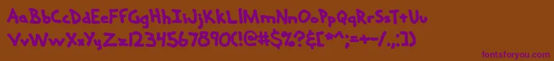 Handmeds Font – Purple Fonts on Brown Background