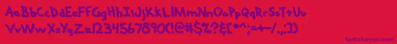 Handmeds-Schriftart – Violette Schriften auf rotem Hintergrund