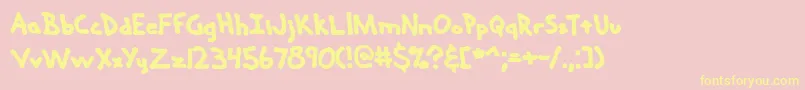 Handmeds-Schriftart – Gelbe Schriften auf rosa Hintergrund