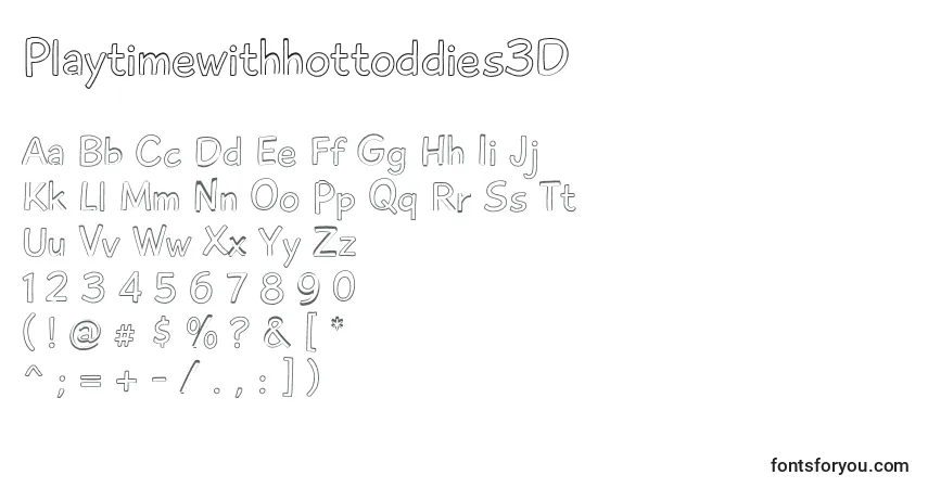 A fonte Playtimewithhottoddies3D – alfabeto, números, caracteres especiais