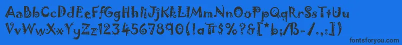 JokermanLetPlain.1.0 Font – Black Fonts on Blue Background
