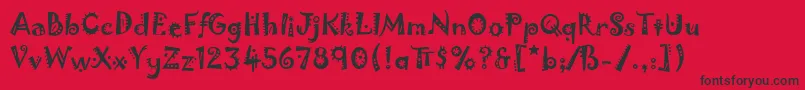 JokermanLetPlain.1.0 Font – Black Fonts on Red Background