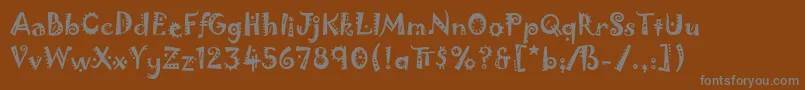 JokermanLetPlain.1.0-Schriftart – Graue Schriften auf braunem Hintergrund